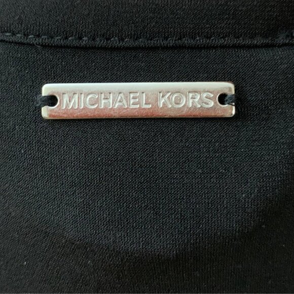 Michael Kors Black Top with Embroidered Bell Sleeves – Size PS - Picture 4 of 8